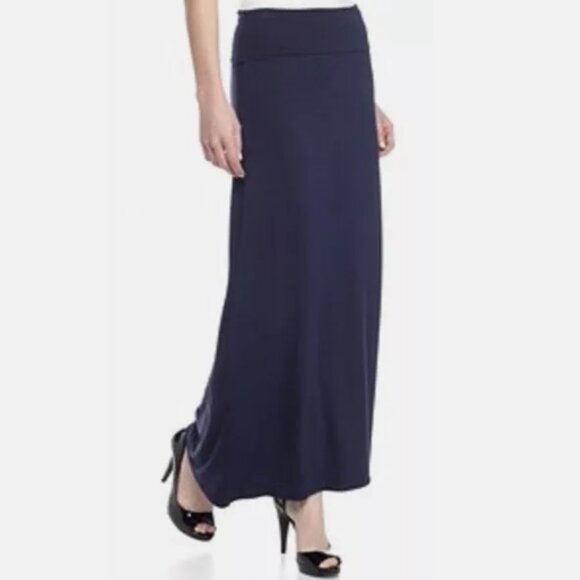 Max Studio Sophie Fold-over Stretch Jersey Maxi Skirt - Picture 3 of 9